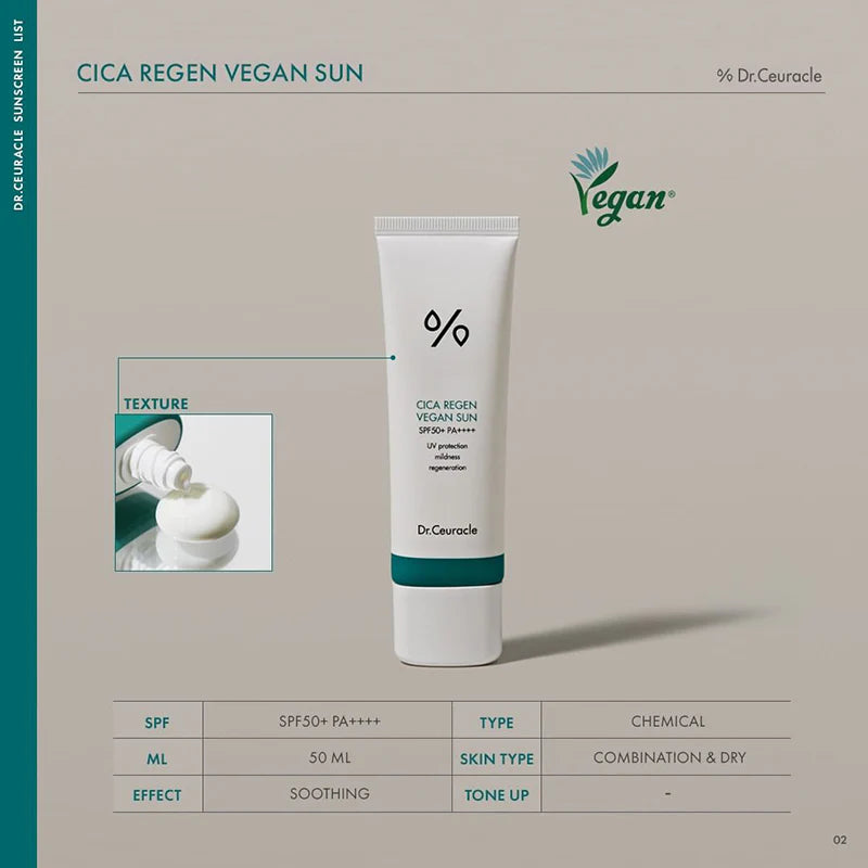 Dr.Ceuracle Cica Regen Vegan Sun SPF50